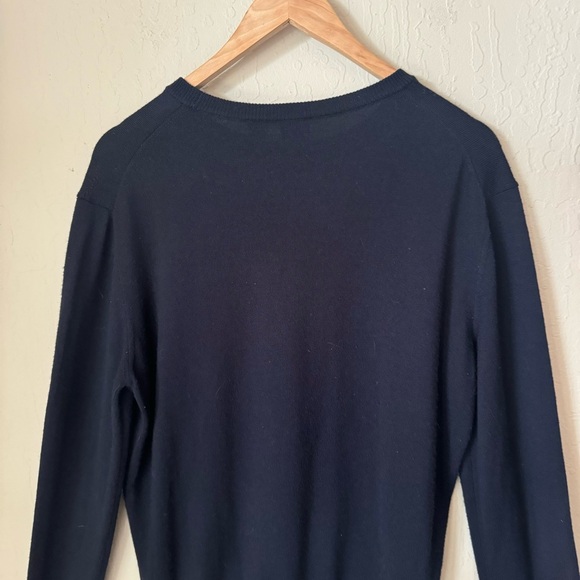 BOSS HUGO BOSS Wool Blend Logo Crewneck Pullover Sweater “Balduin” Dark Blue M - Picture 12 of 16